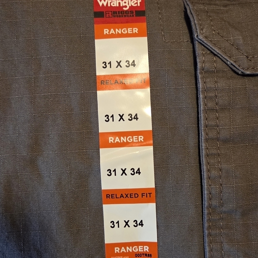 Wrangler RIGGS Workwear Ripstop Ranger Cargo Slate Gray Pants New! 31x34 - Picture 7 of 8